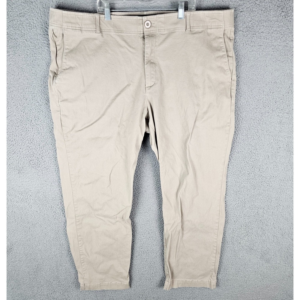 Dixxon Chino Pants Mens 44x30 Stretch Casual High Rise Flat‎ Front Straight Leg